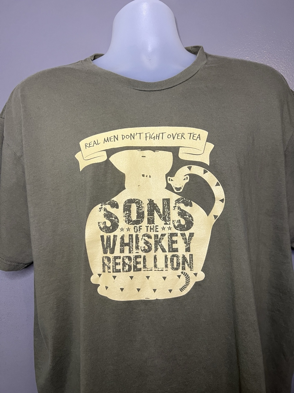 Sons Of The Whiskey Rebellion Shirt Mens XL Green Graphic Tee Alcohol Patriotic